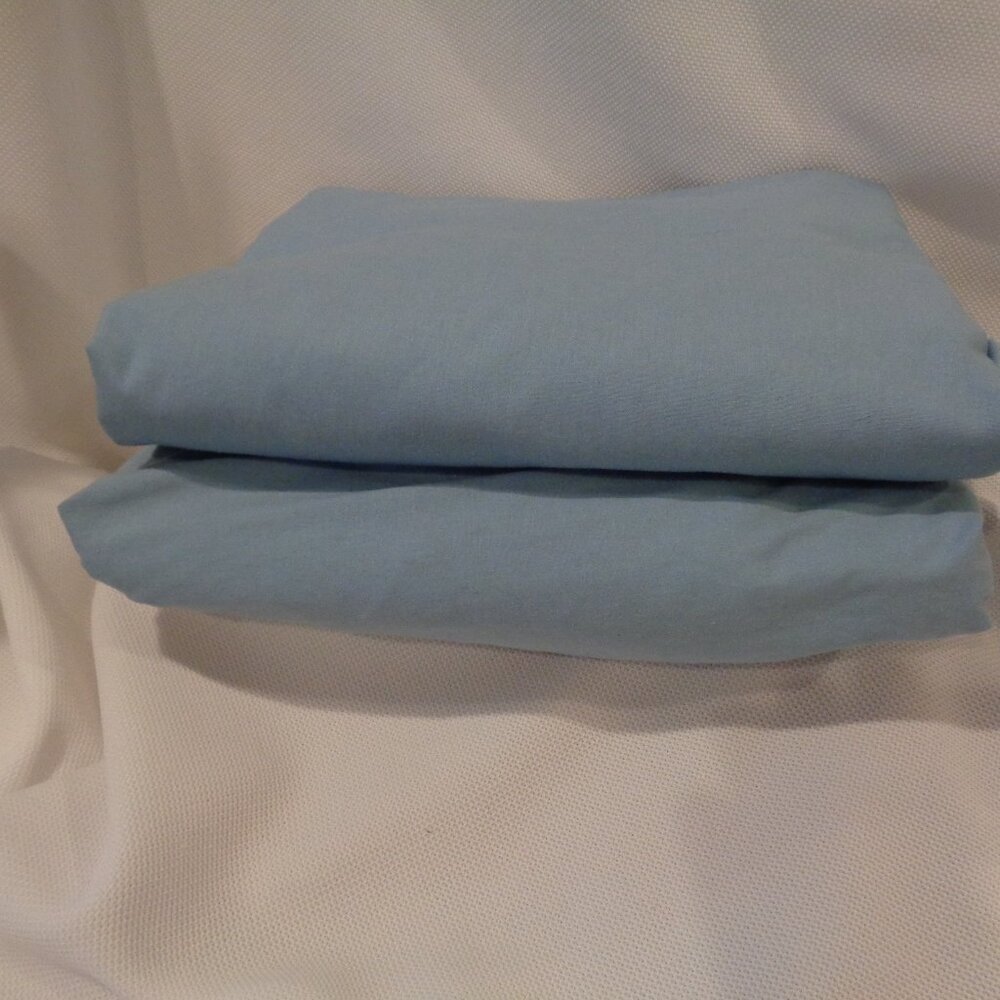 Two full slate blue fitted sheets cotton/polyester Westpoint Stevens